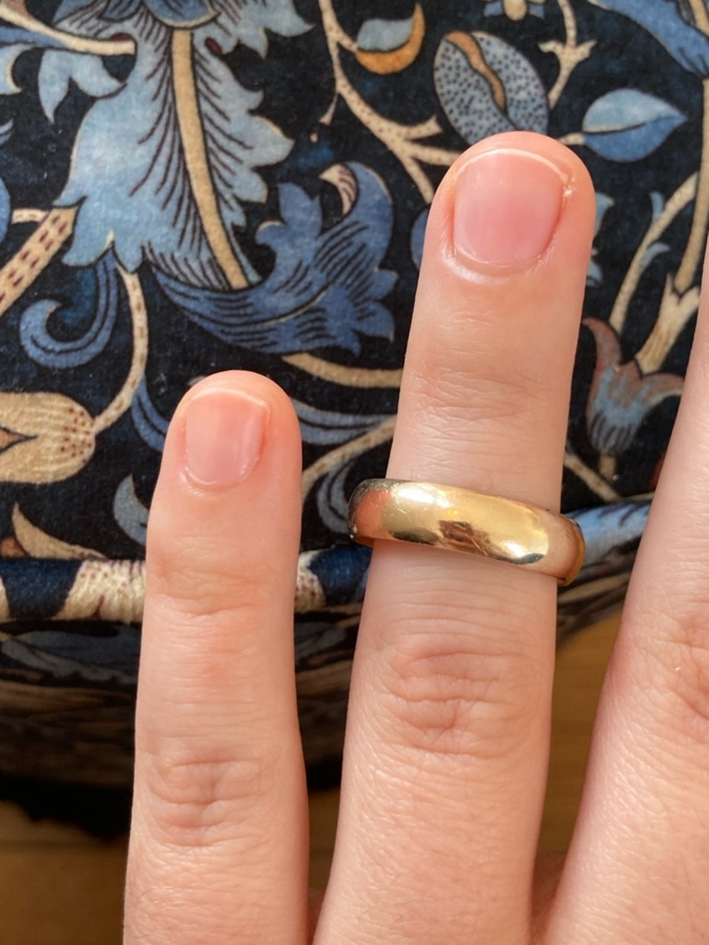 Antique 10K Gold-Filled Wide Solid Band Ring Signed Clark & Coombs